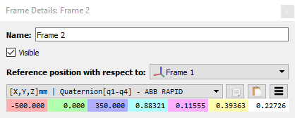 Quaternion reference frames mode